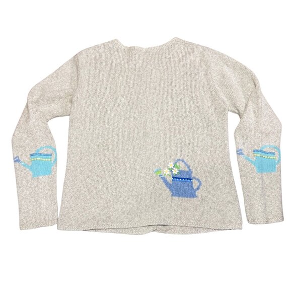 Vintage Embroidered Applique Northern Isles Garden Cardigan Size Medium‎ - Picture 2 of 4